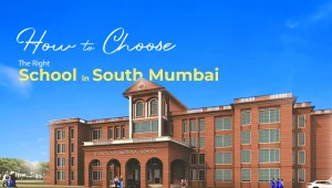 Parents and children exploring a school campus while choosing the right school in South Mumbai.