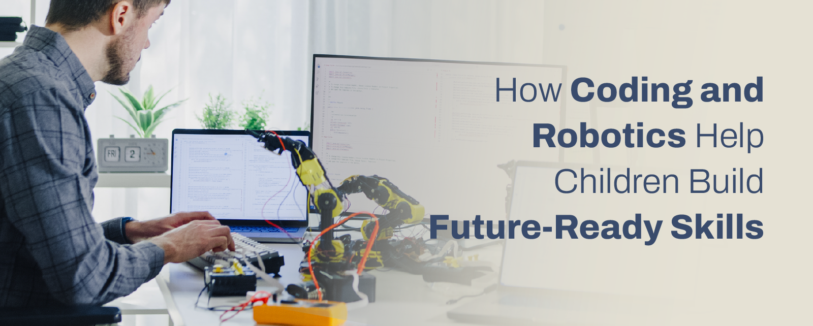 Children learning coding and robotics to develop problem-solving, creativity, and future-ready skills